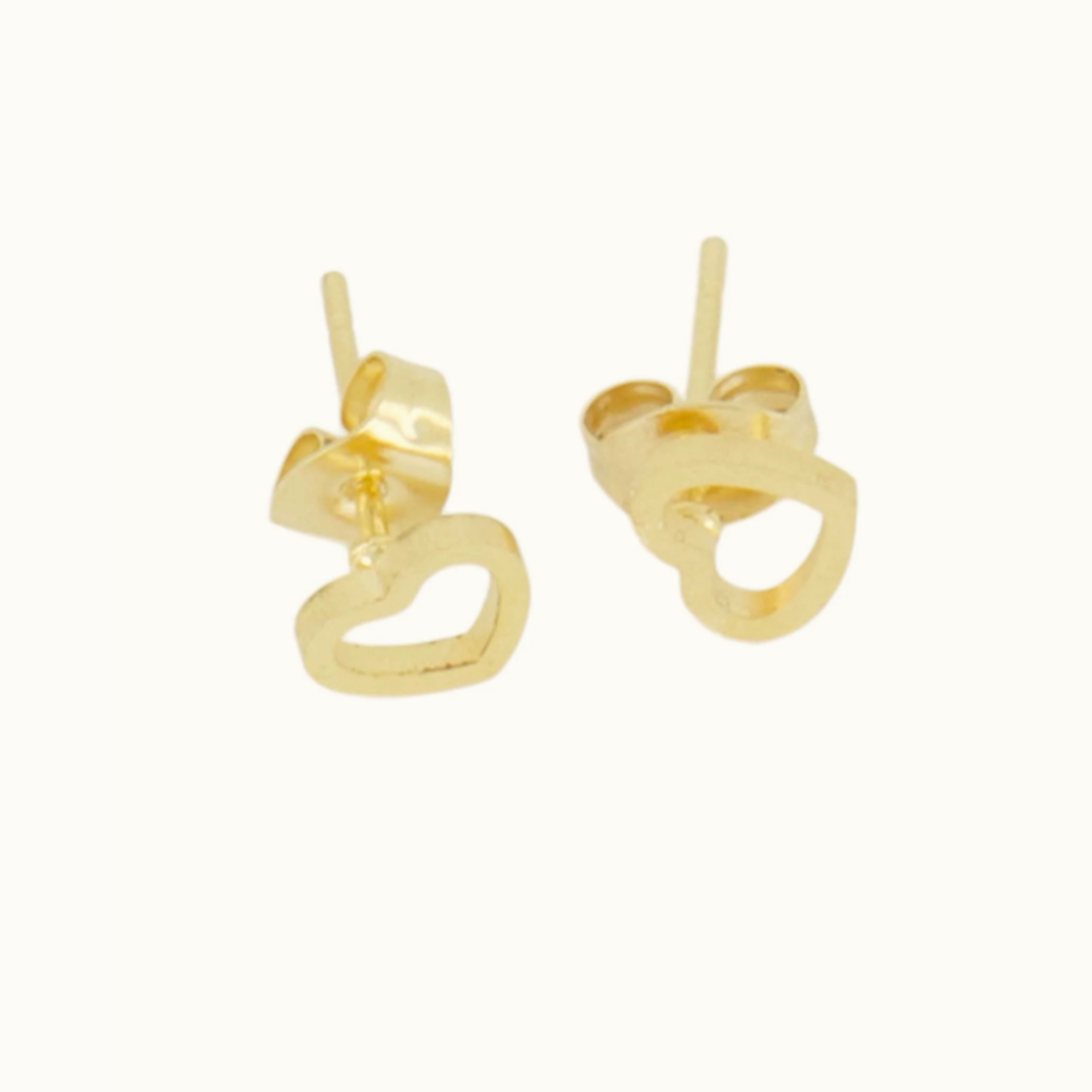 ZUSSS ZUSSS - Open hartje studs oorbellen goud