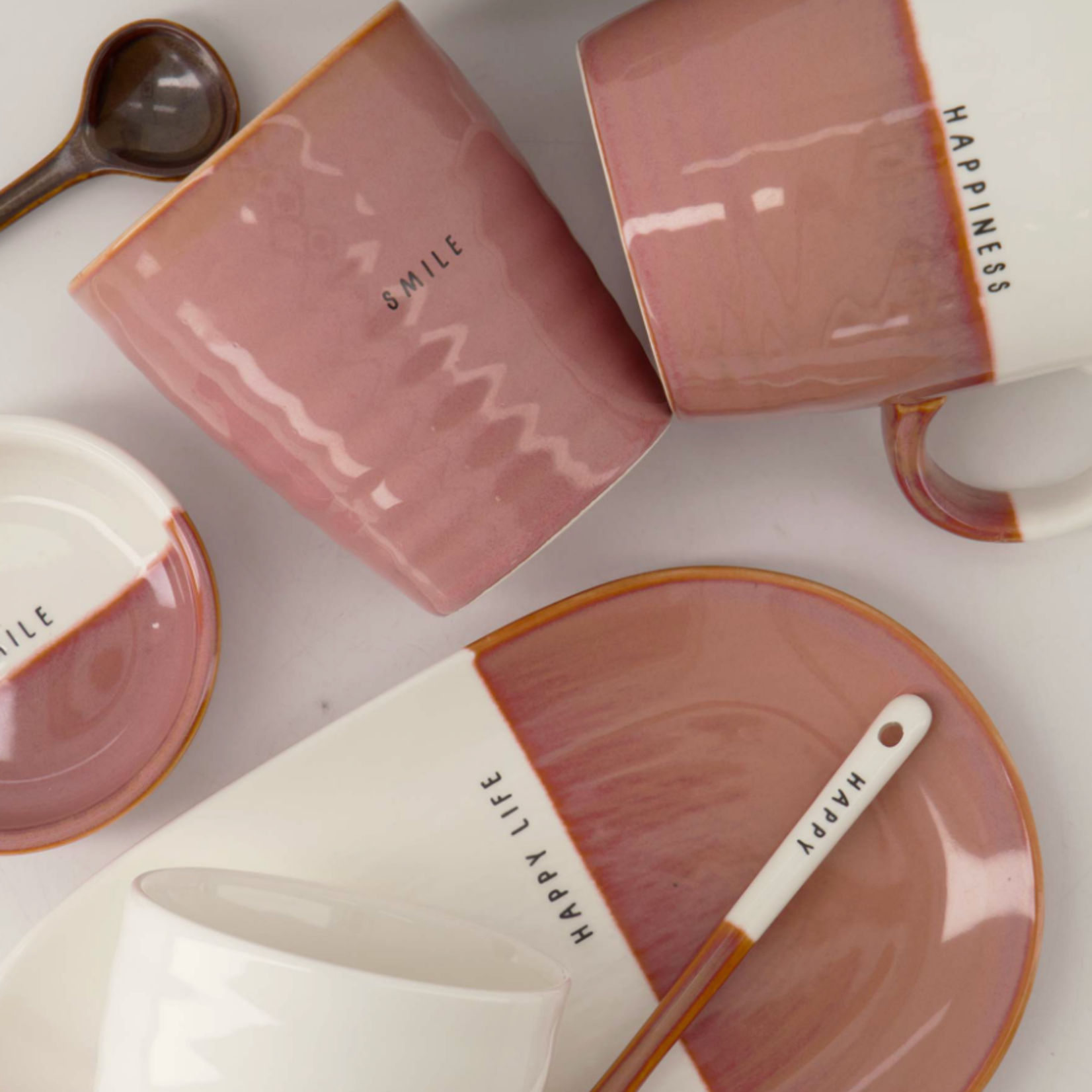 ZUSSS ZUSSS - Koffiemok happy wit/burgundy