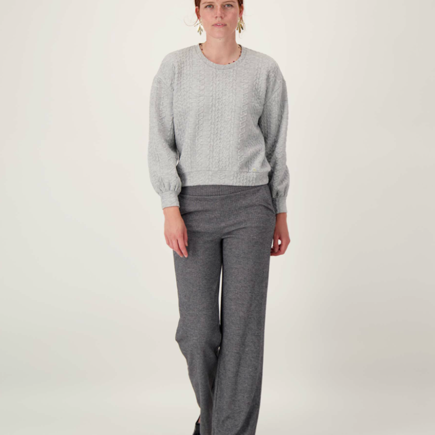 ZUSSS ZUSSS - Visgraat broek antracietgrijs