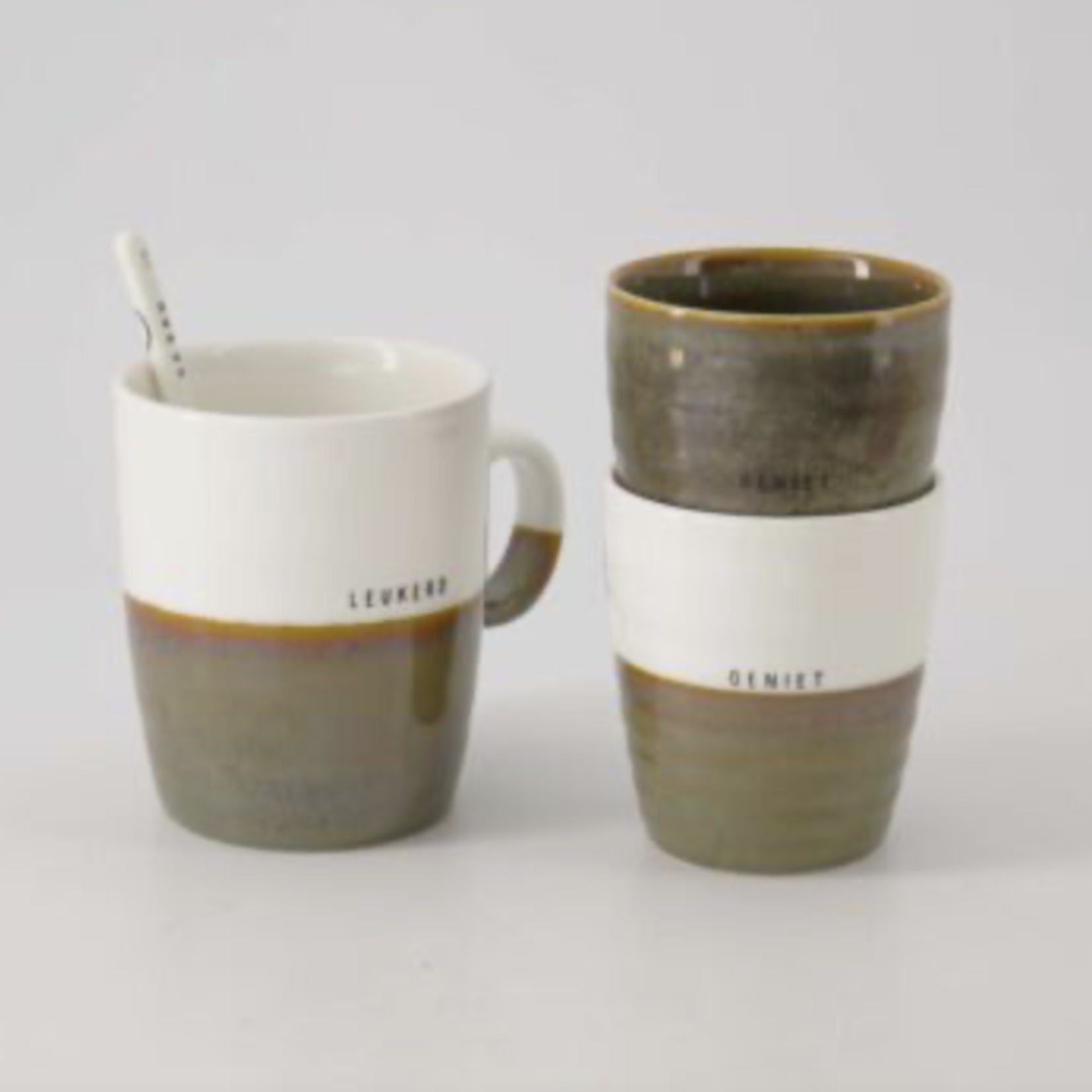 ZUSSS ZUSSS - Koffiemok geniet wit/donkergroen