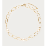 MY JEWELLERY MY JEWELLERY - Bold schakelketting met zoetwaterparels goud