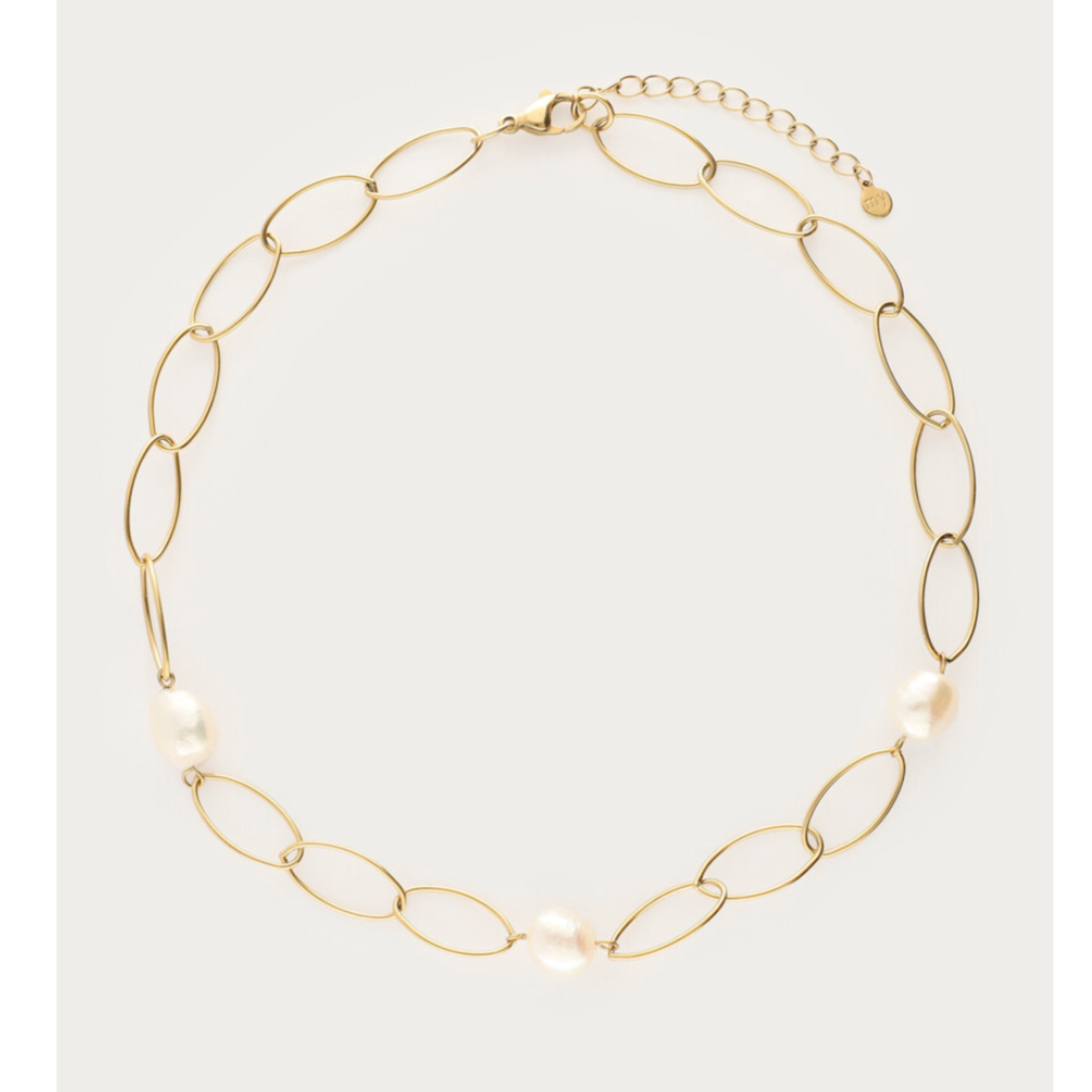 MY JEWELLERY MY JEWELLERY - Bold schakelketting met zoetwaterparels goud