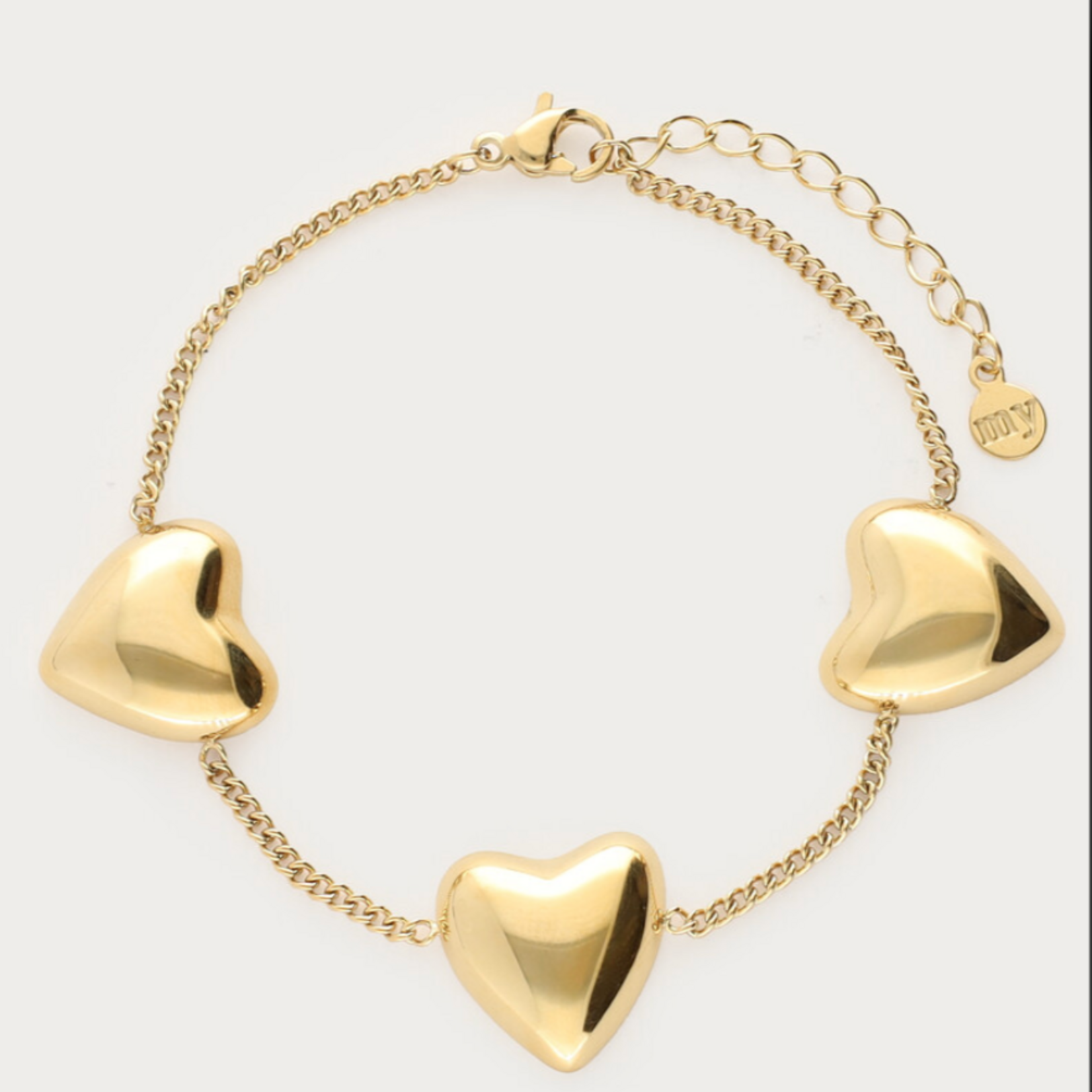 MY JEWELLERY MY JEWELLERY - Armband bold 3 hartjes goud