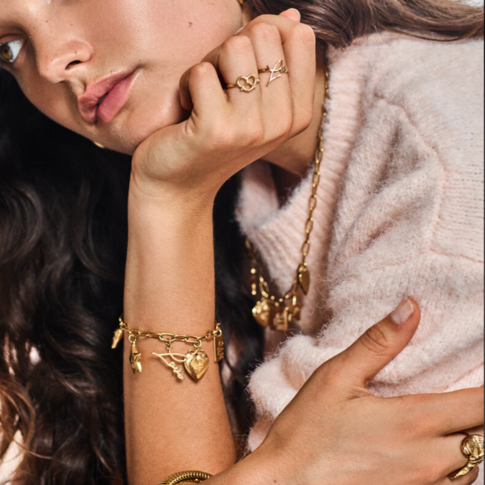 MY JEWELLERY MY JEWELLERY - Bold schakelarmband met multi bedels goud