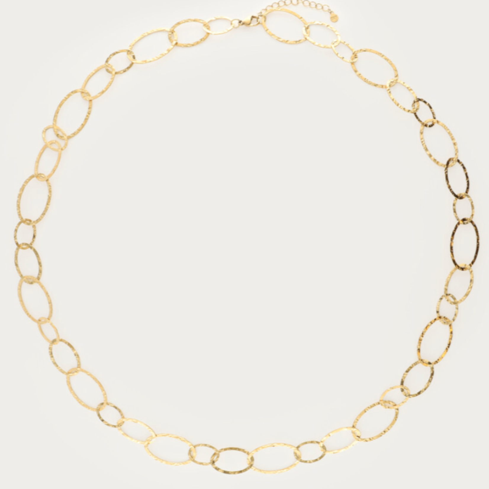 MY JEWELLERY MY JEWELLERY - Bold lange ovale schakelketting "hammered" goud