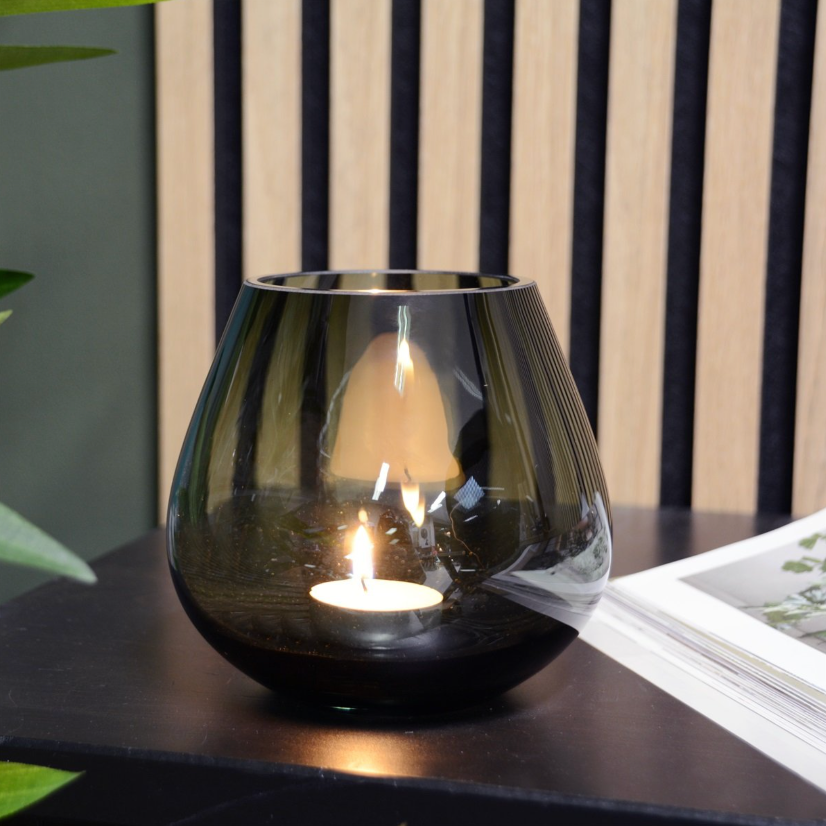 -- Kaarshouder/Vaas  Tasman XS grey Ø12,5 x H11,5 cm