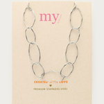 MY JEWELLERY MY JEWELLERY - Ketting met grove ovale schakel met twist zilver