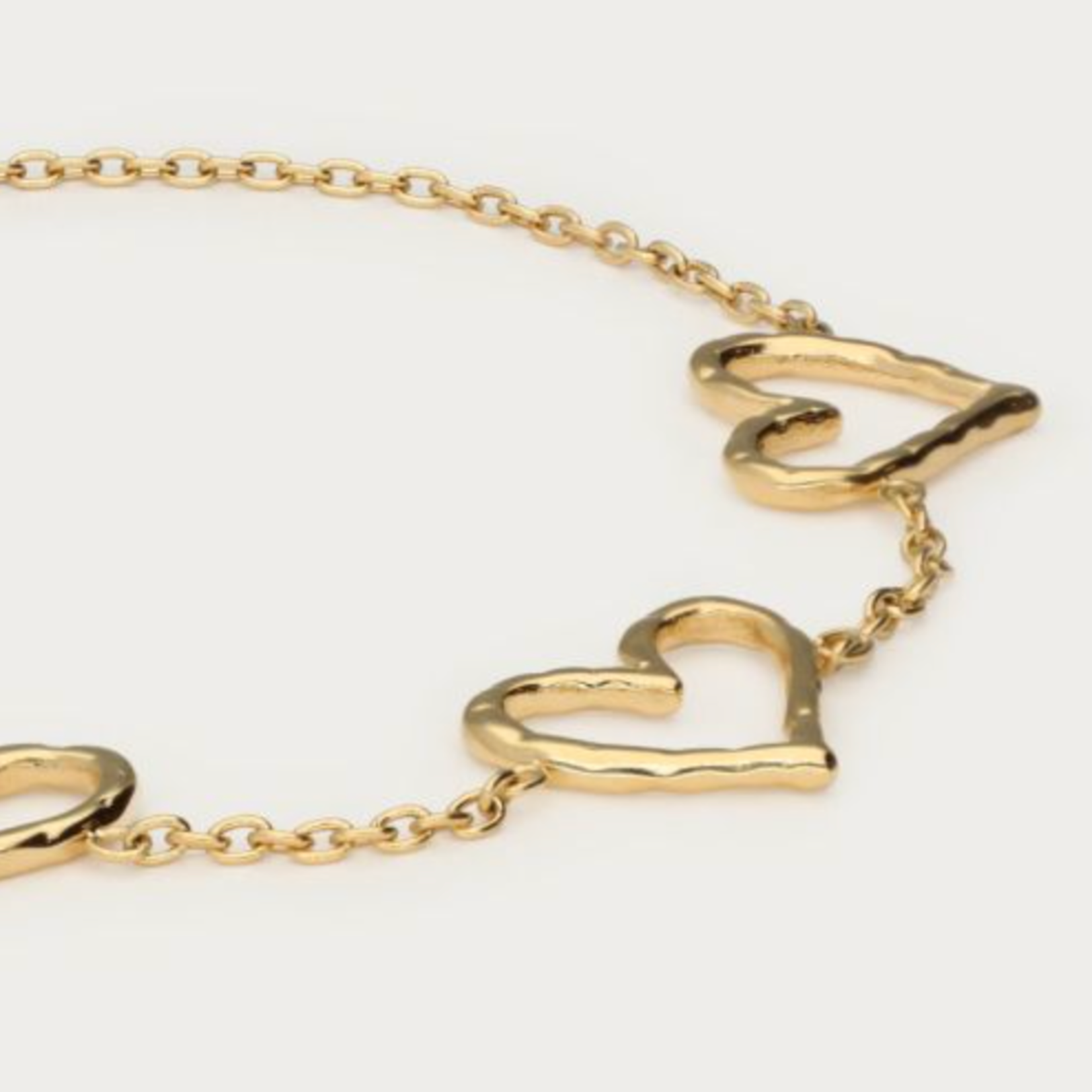 MY JEWELLERY MY JEWELLERY - Minimalistische armband met open hartjes goud