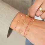 MY JEWELLERY MY JEWELLERY - Minimalistische armband met open hartjes goud