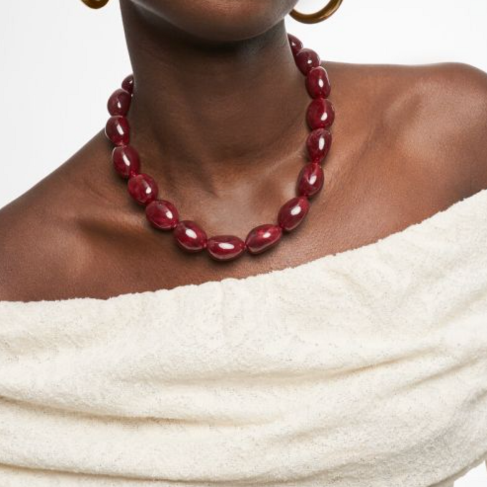 MY JEWELLERY MY JEWELLERY - Burgundy chunky kralenketting