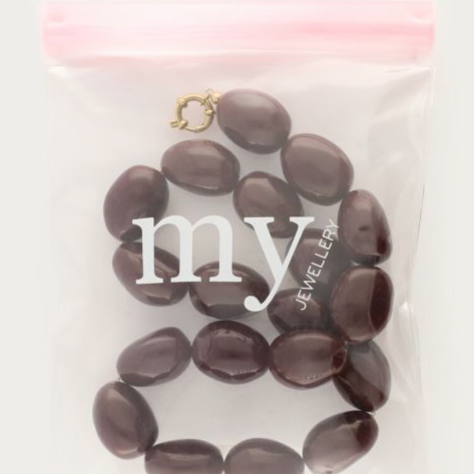 MY JEWELLERY MY JEWELLERY - Bruine chunky kralenketting