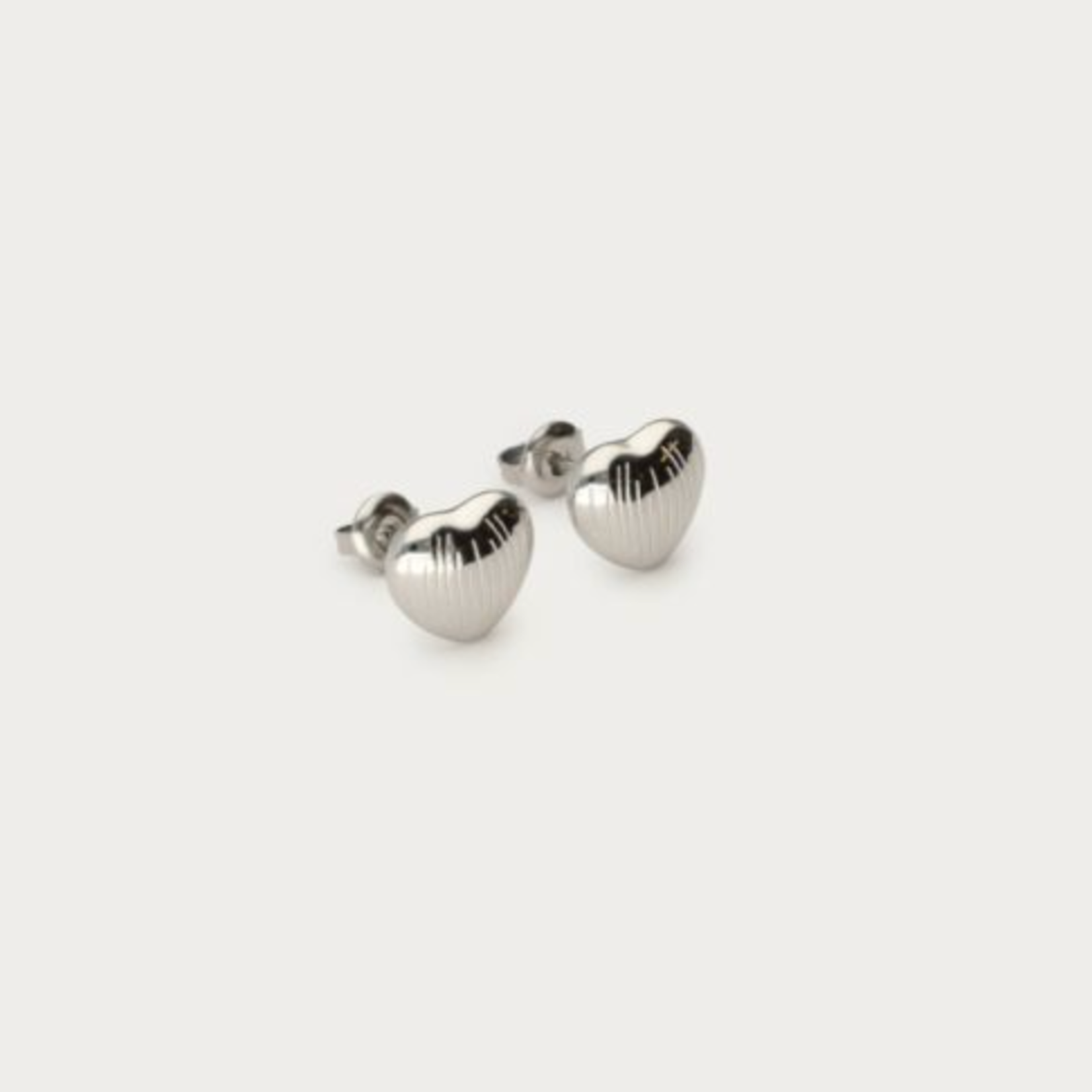 MY JEWELLERY MY JEWELLERY - Studs hart met strepen zilver