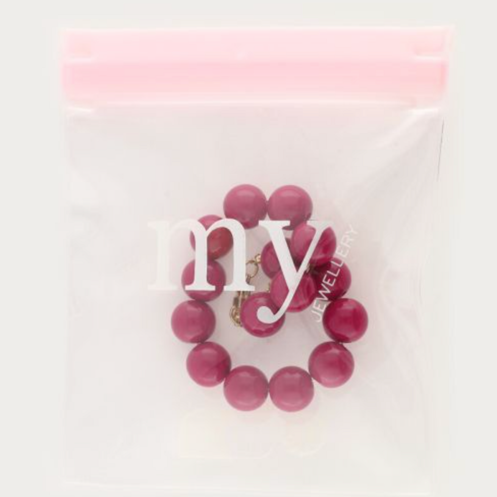 MY JEWELLERY MY JEWELLERY - Statement armband met fuchsia kralen