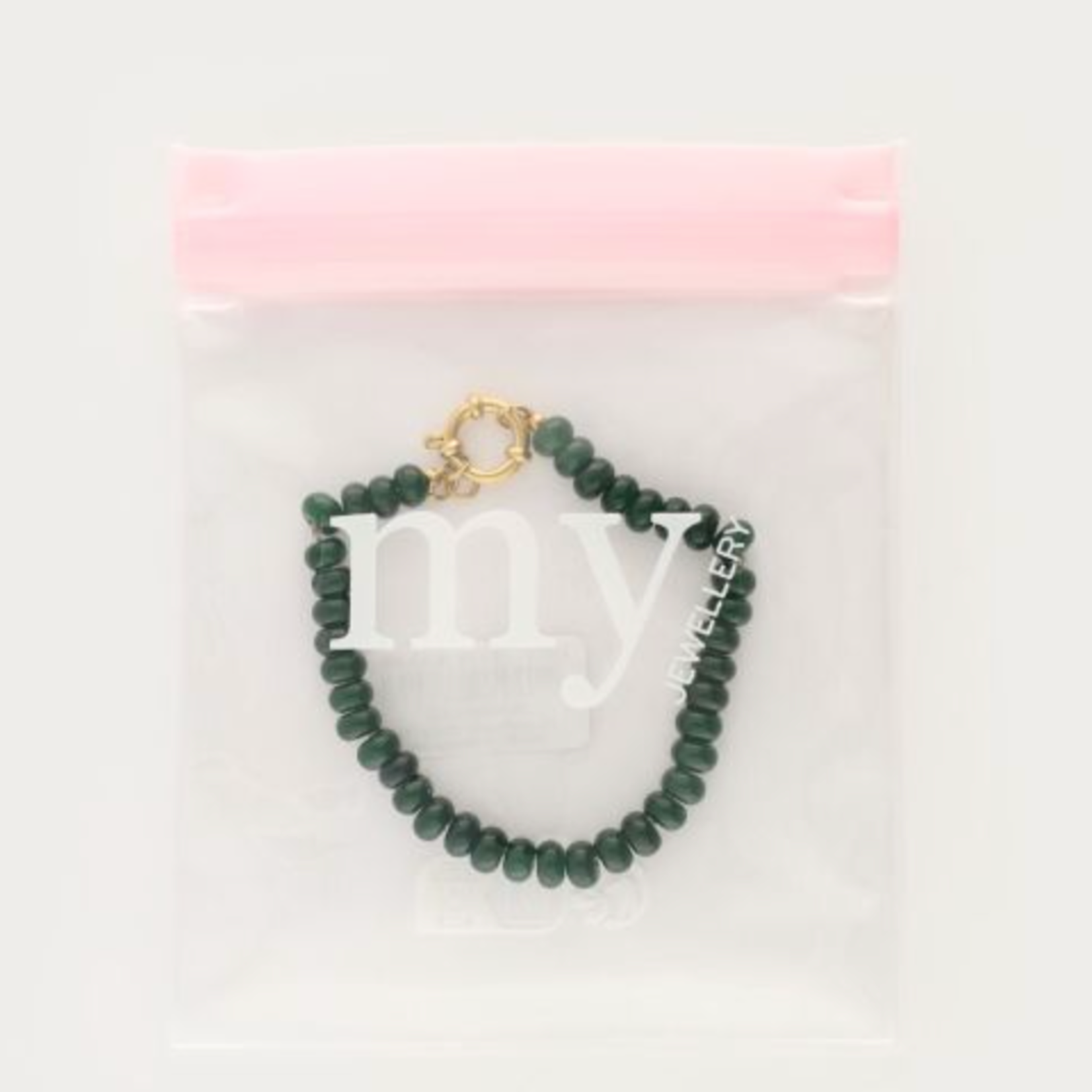 MY JEWELLERY MY JEWELLERY - Donkergroene armband met kralen