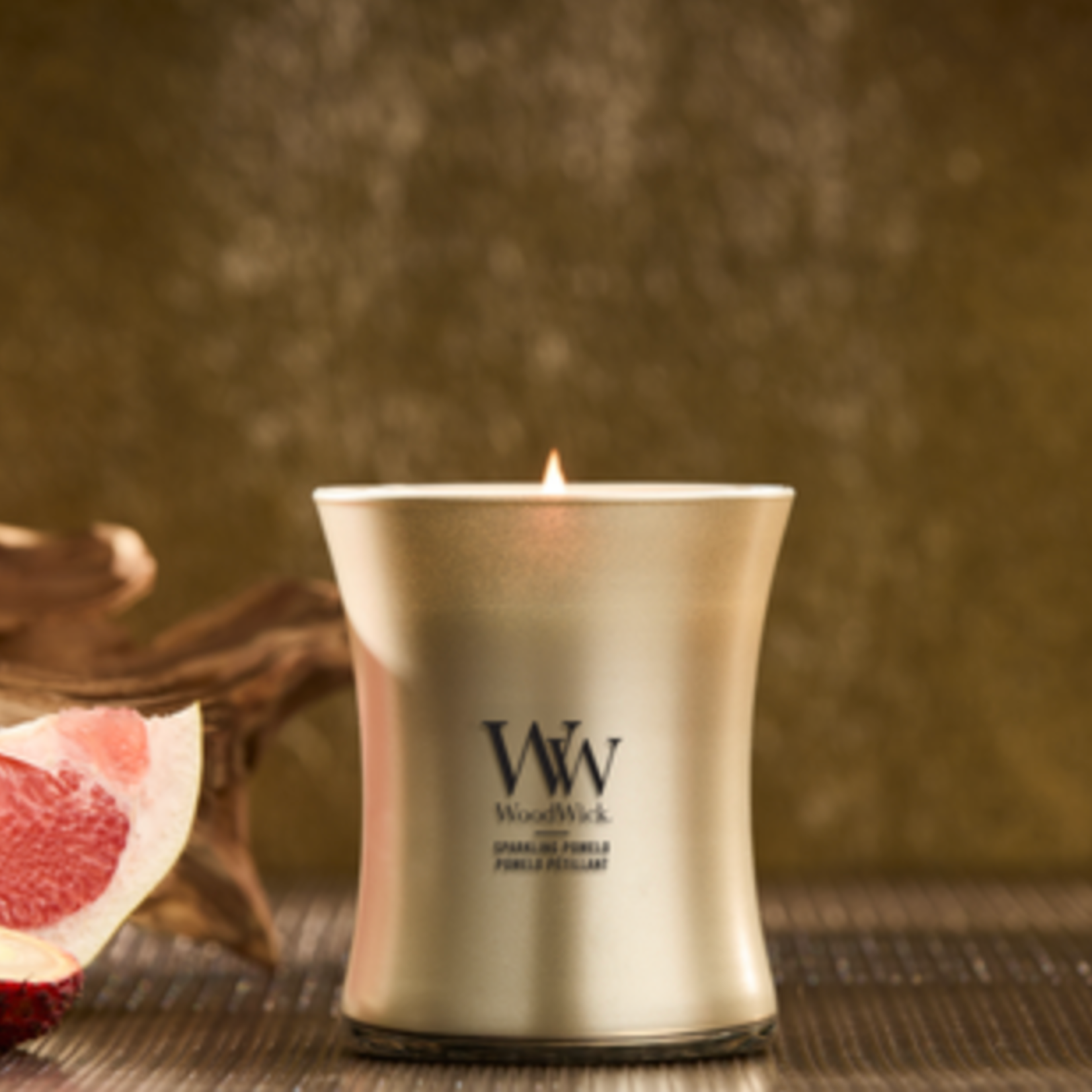 WOODWICK WOODWICK -  Candle Sparkling Pomelo - Champagne Metal Collection