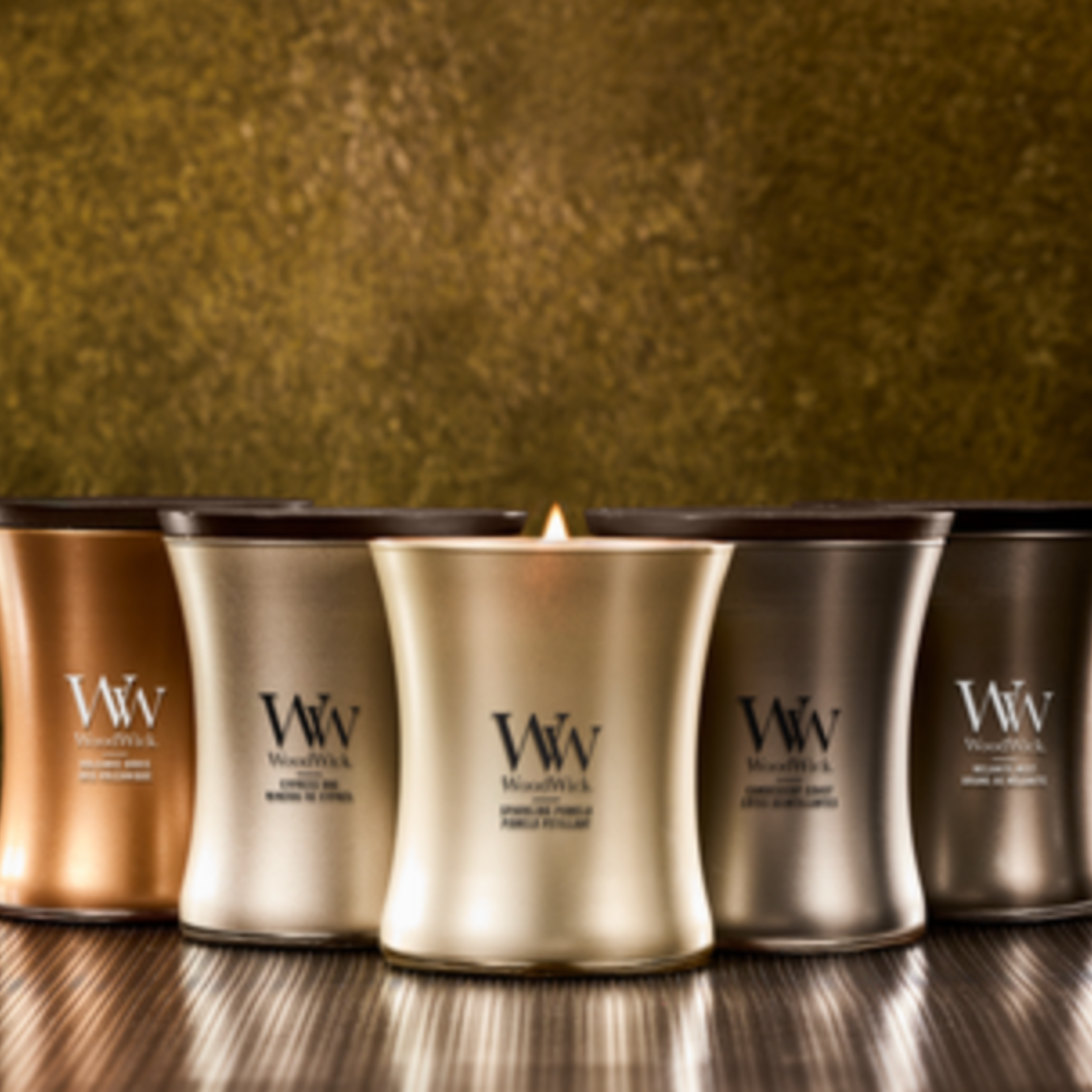 WOODWICK WOODWICK -  Candle Sparkling Pomelo - Champagne Metal Collection