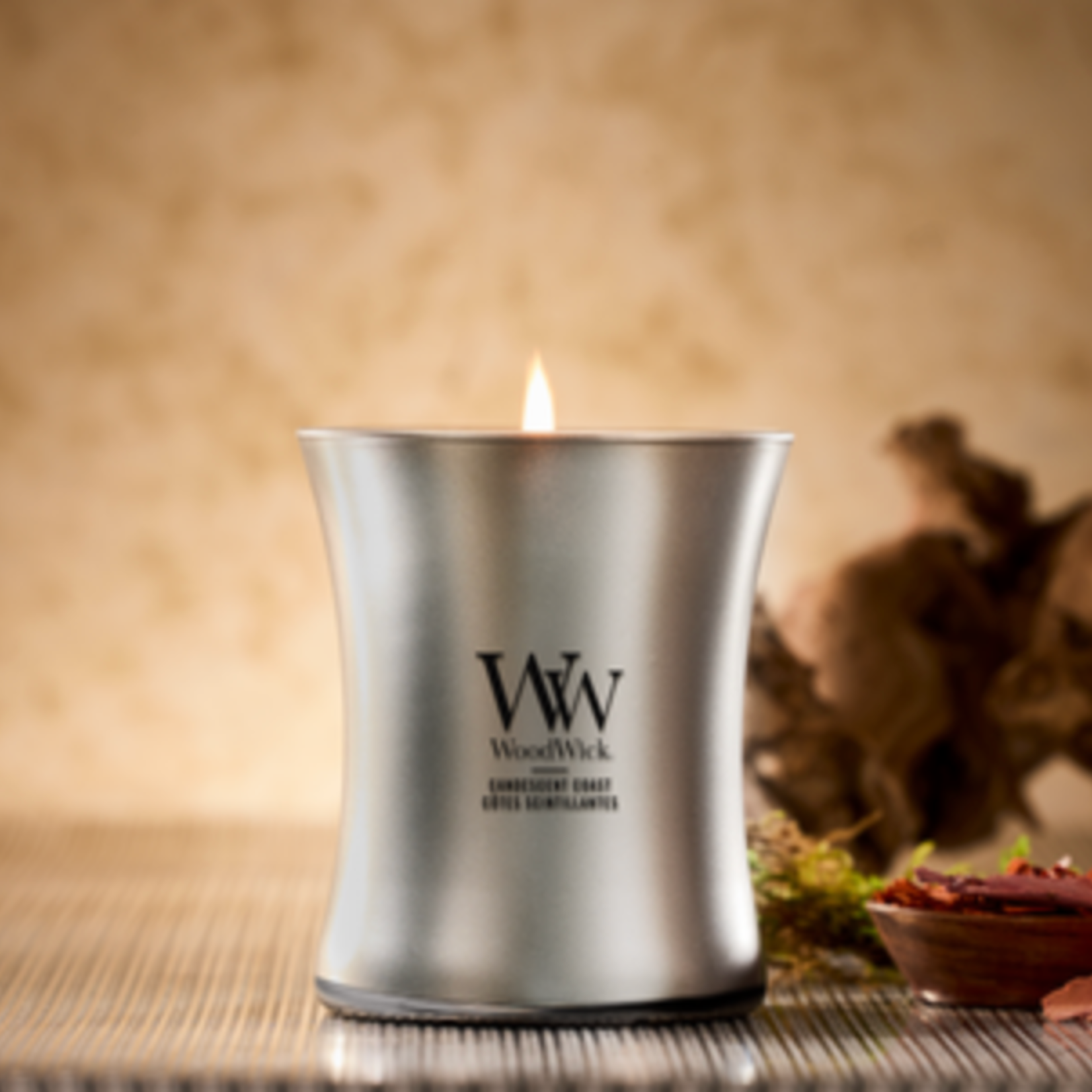 WOODWICK WOODWICK - Candle Candescent Coast - Silver Metal Collection