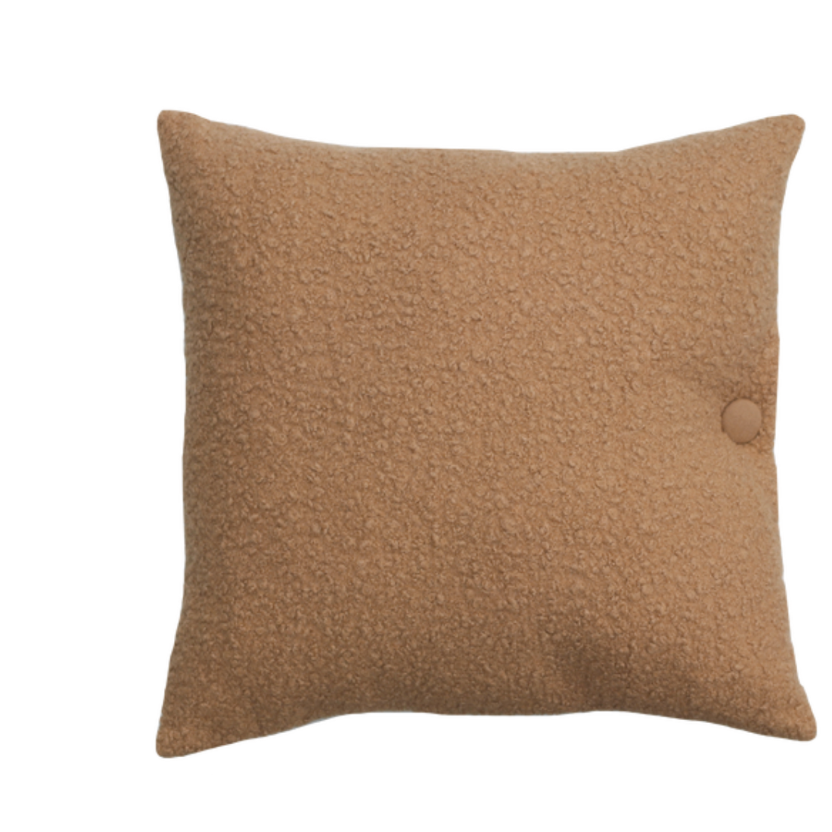 -- tmM - KUSSEN bouclé knoop camel vierkant 47x47cm