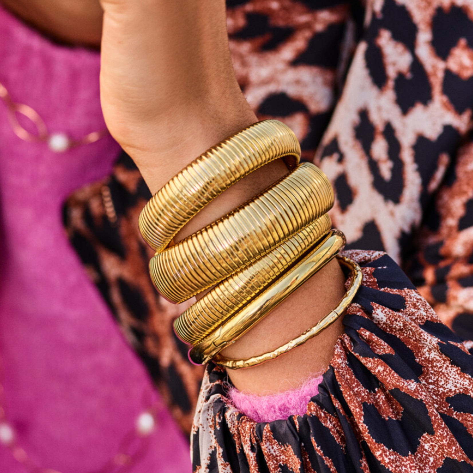 MY JEWELLERY MY JEWELLERY - Bangle elastic stripe XL 20mm goud