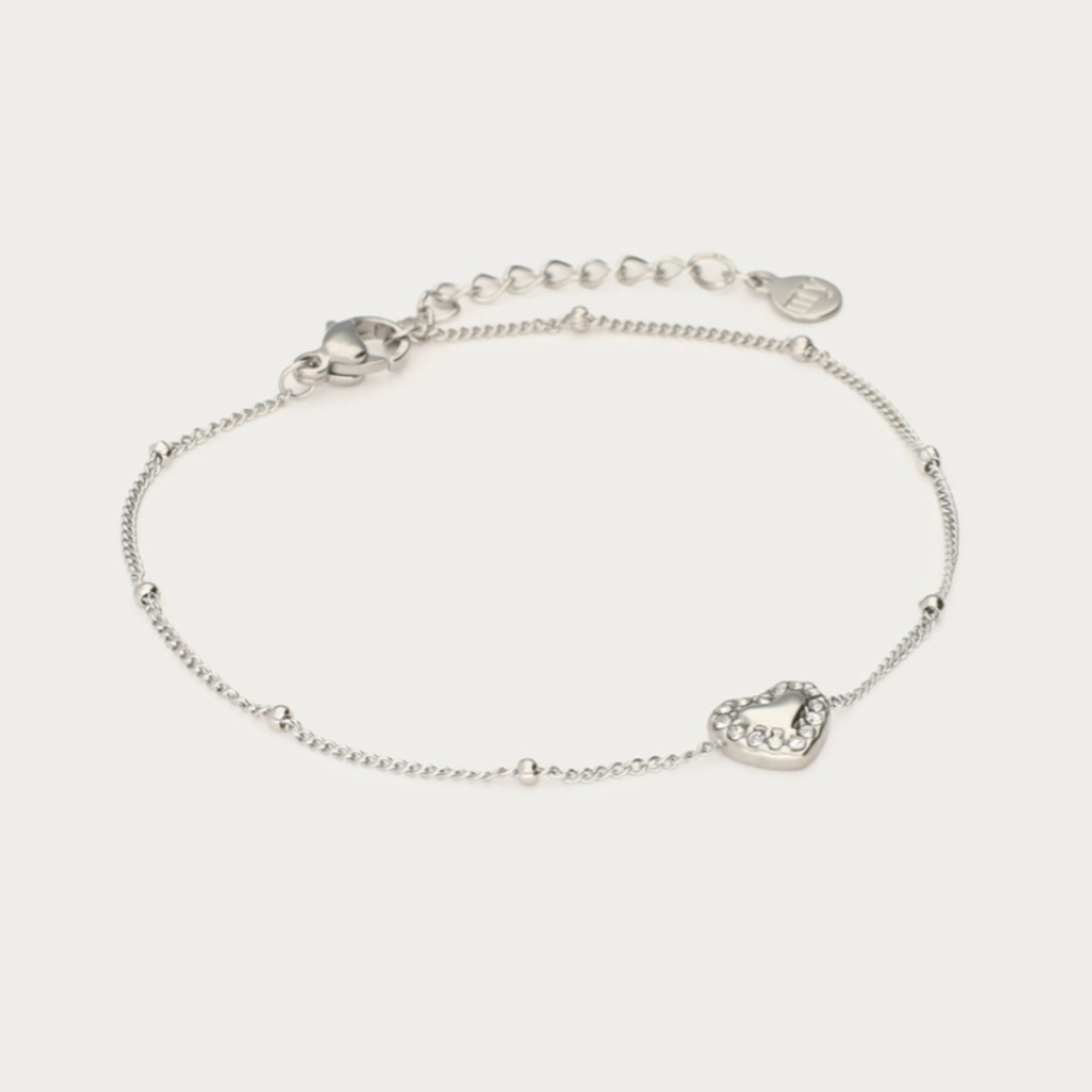 MY JEWELLERY MY JEWELLERY - Armband met hart & stras steen details zilver