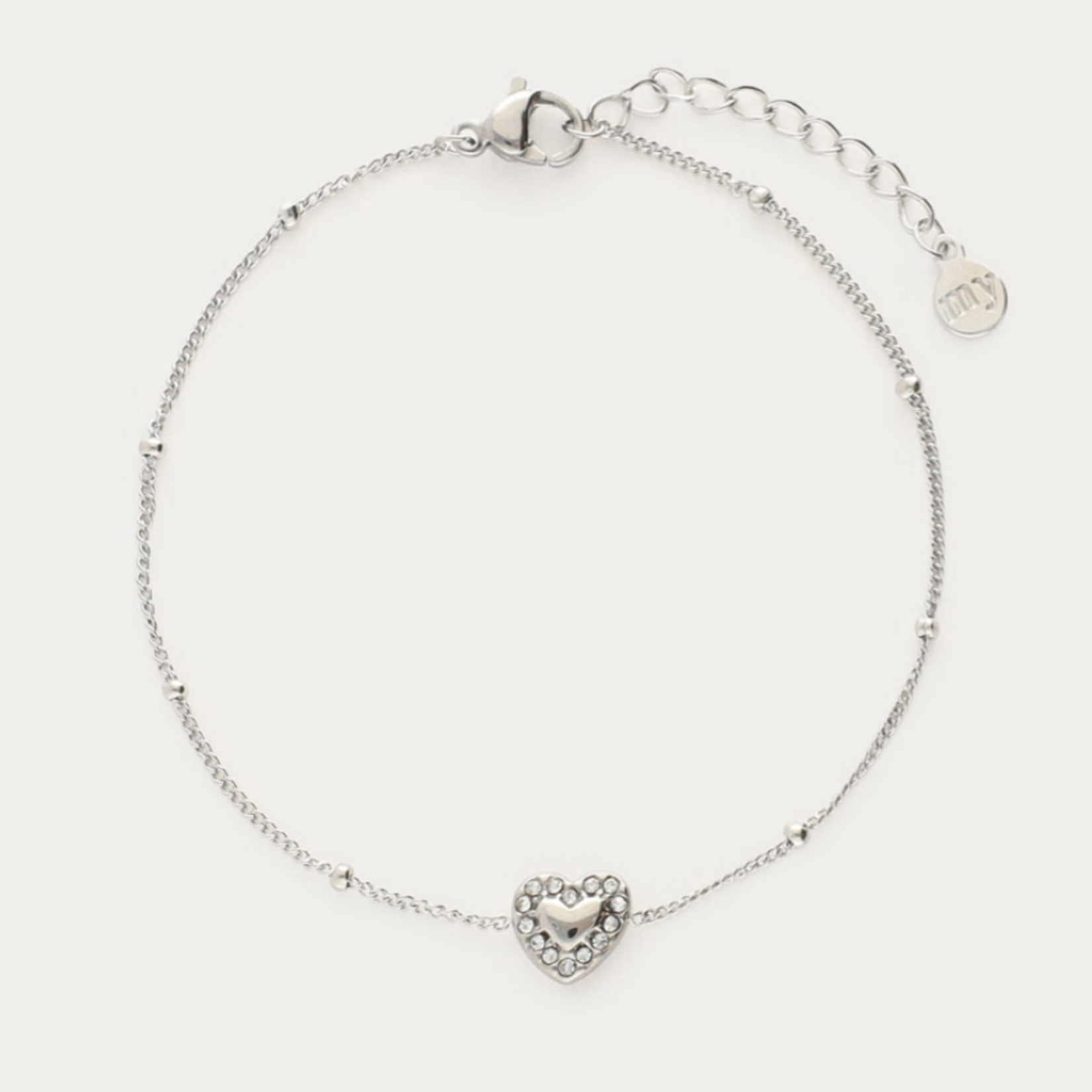 MY JEWELLERY MY JEWELLERY - Armband met hart & stras steen details zilver