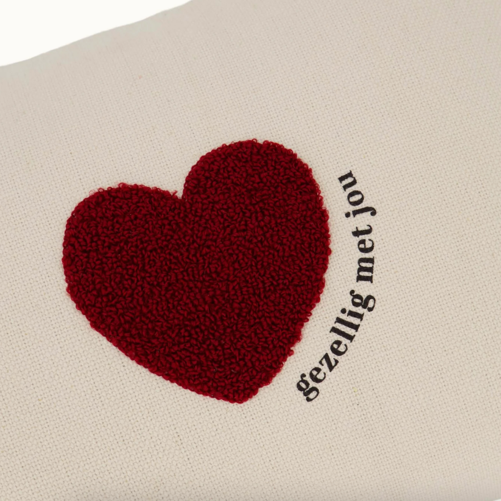 ZUSSS ZUSSS - Kussen hartje 35x25cm off white /rood