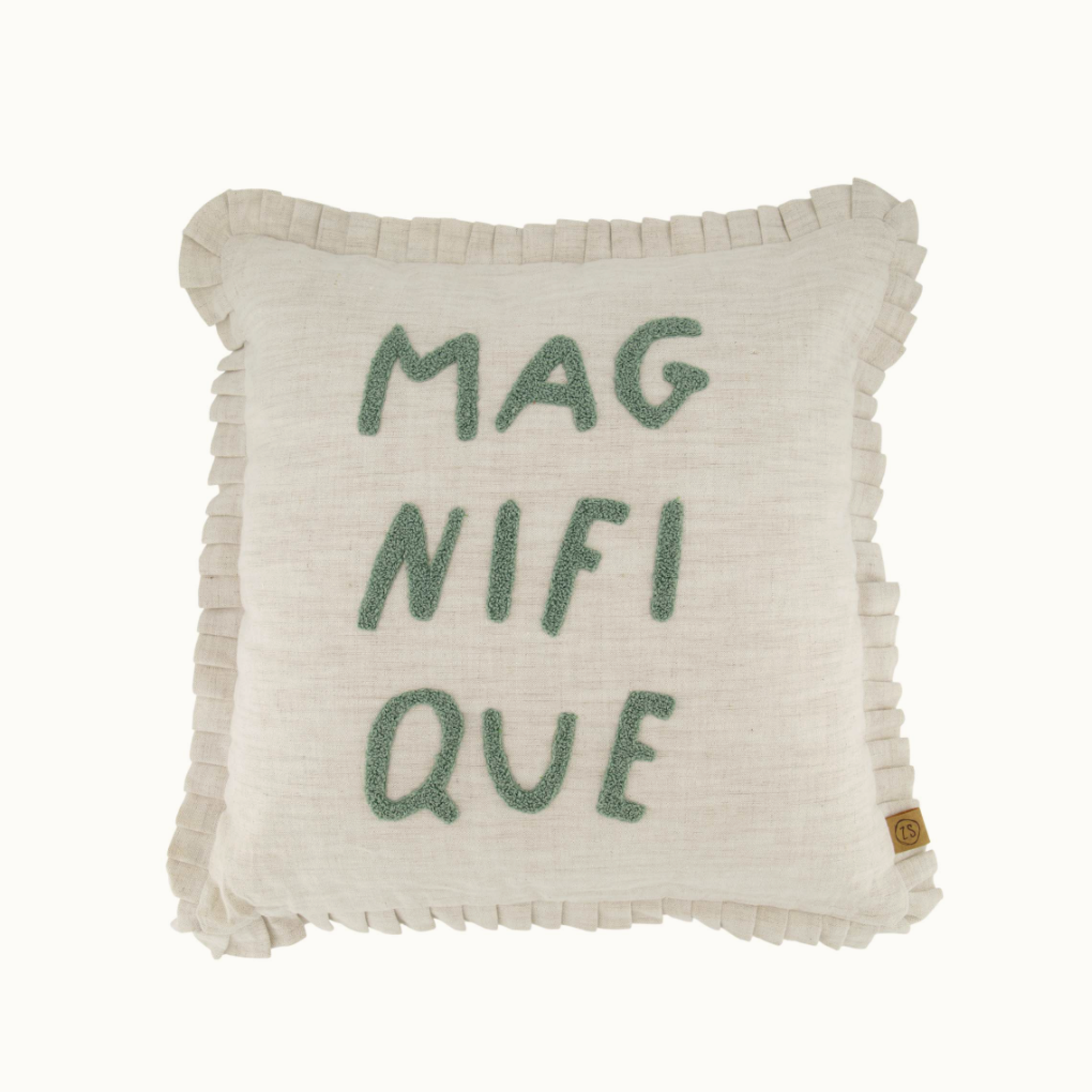 ZUSSS ZUSSS - Kussen  ruffle magnifique 45cm45cm peper en zout/grijsblauw