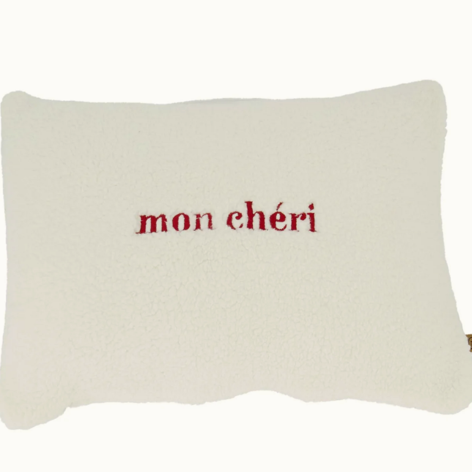 ZUSSS ZUSSS - Kussen teddy mon cheri 35x25cm wit/rood