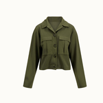 ZUSSS ZUSSS - Kort jasje met zakken mos groen MAAT XS