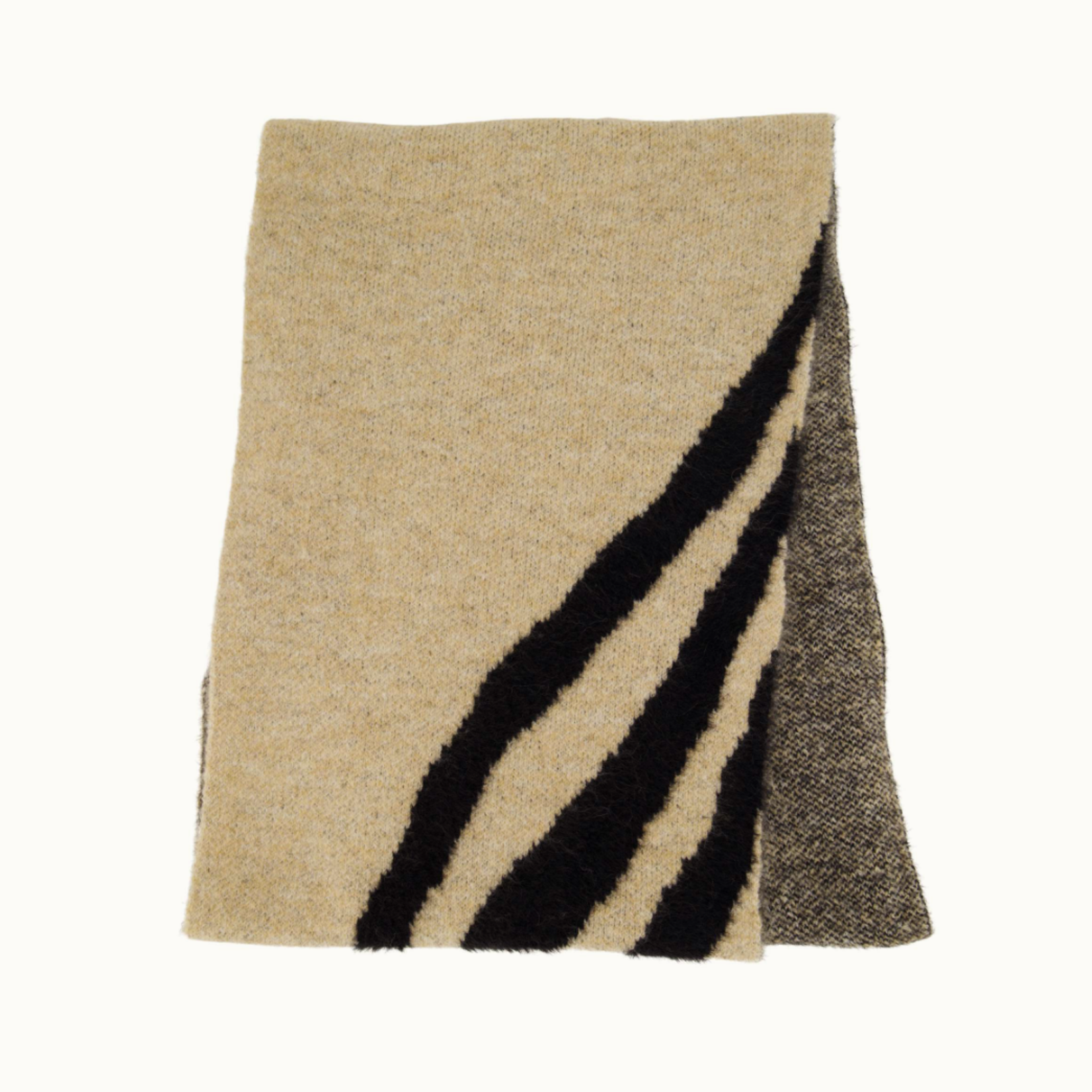 ZUSSS ZUSSS - Gebreide sjaal met zebra dessin zwart/kit