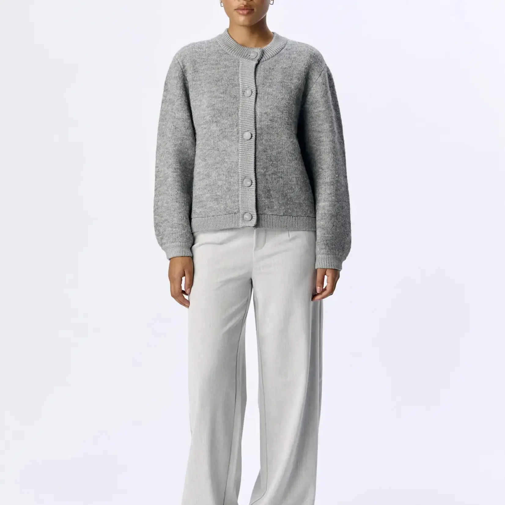 OBJECT OBJECT - Bomber gebreid Merle grijs gemeleerd