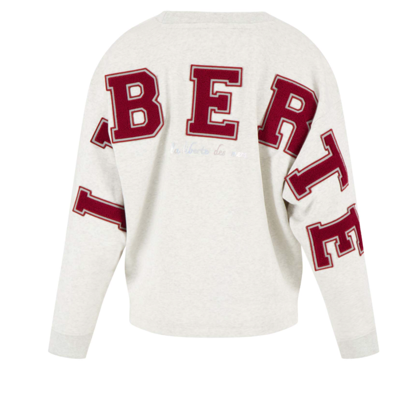 ZUSSS ZUSSS - Sweater met tekst mid grey/classy red