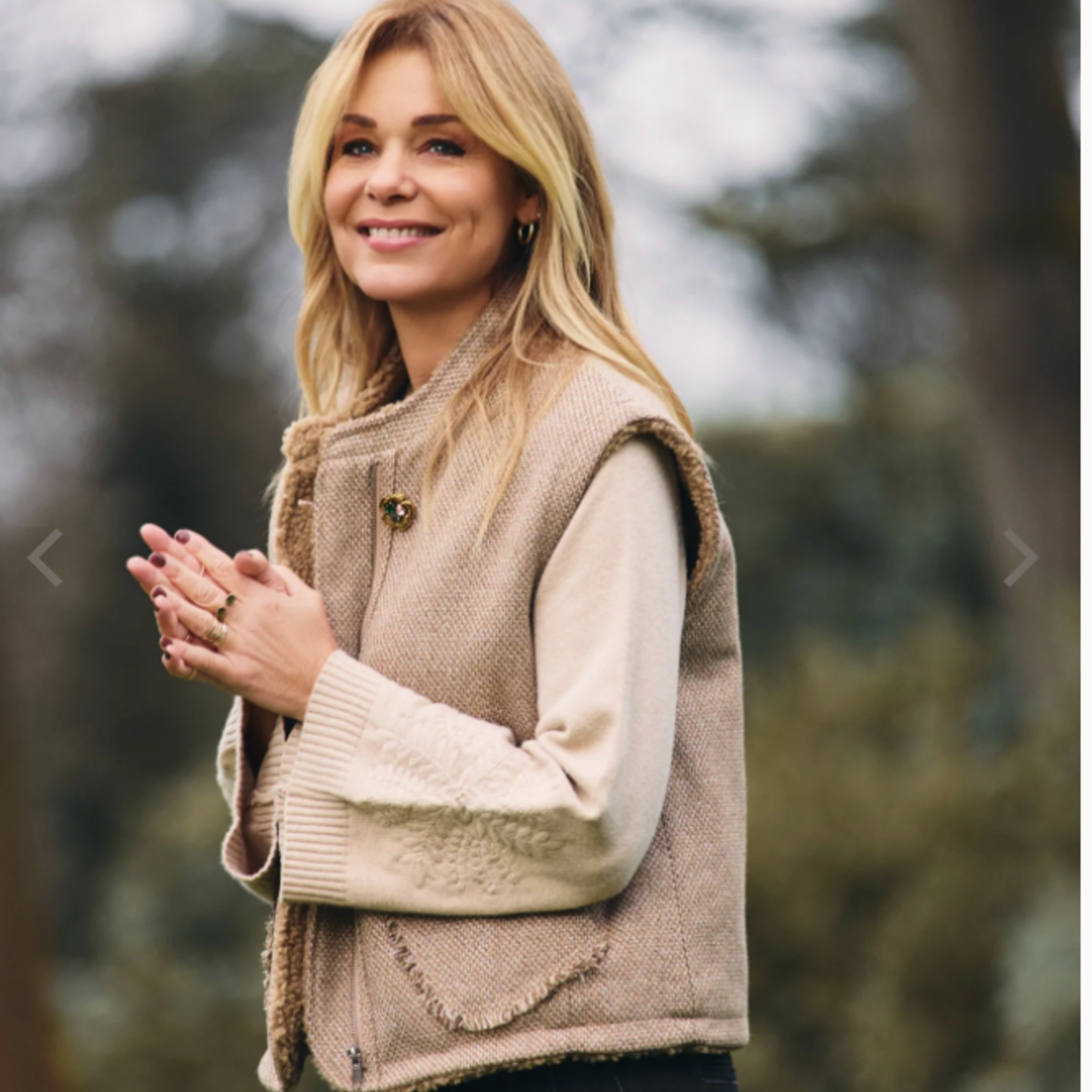 G-MAXX G-MAXX - Gilet Kamala oak buff/wood ash 2 kanten draagbaar