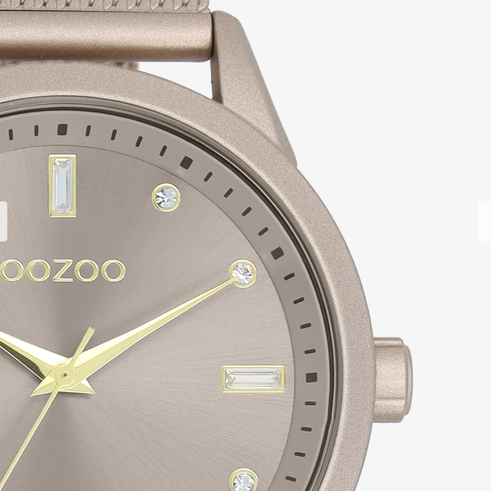 OOZOO OOZOO - Taupe  horloge met metalen mesh band  ø 40mm
