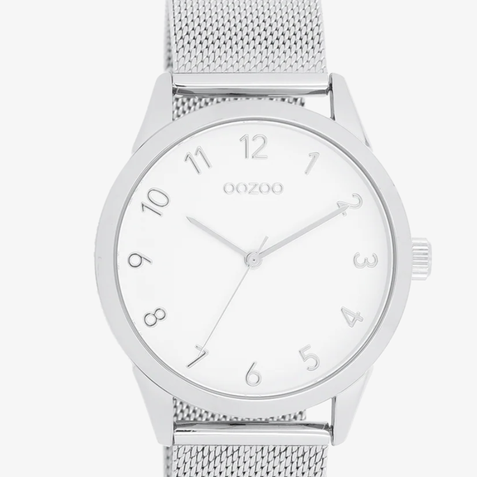 OOZOO OOZOO - Zilverkleurig horloge met metalen mesh band ø 40mm