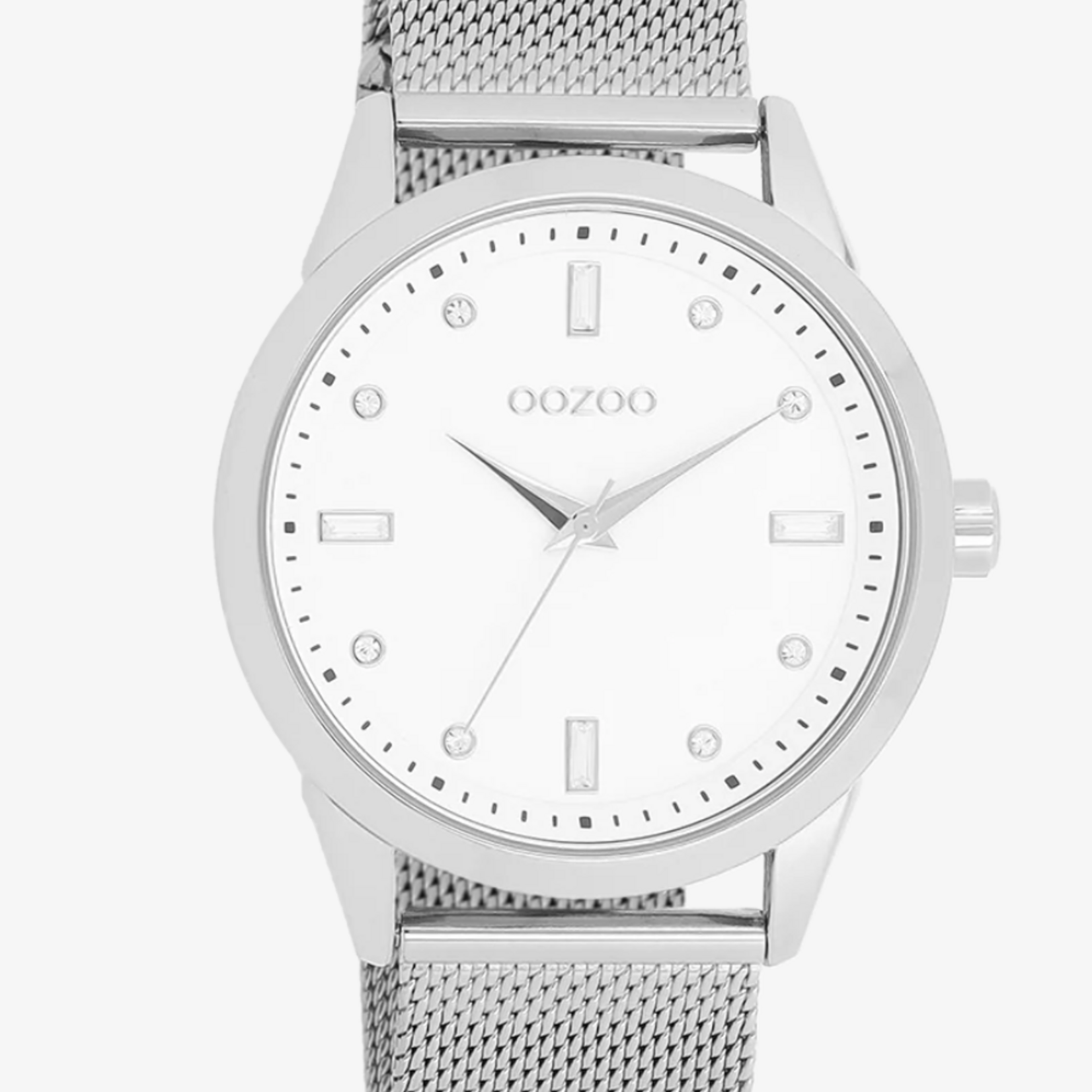 OOZOO OOZOO- Zilverkleurig  horloge met metalen mesh band ø40mm