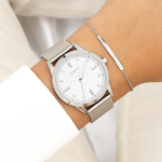 OOZOO OOZOO- Zilverkleurig  horloge met metalen mesh band ø40mm