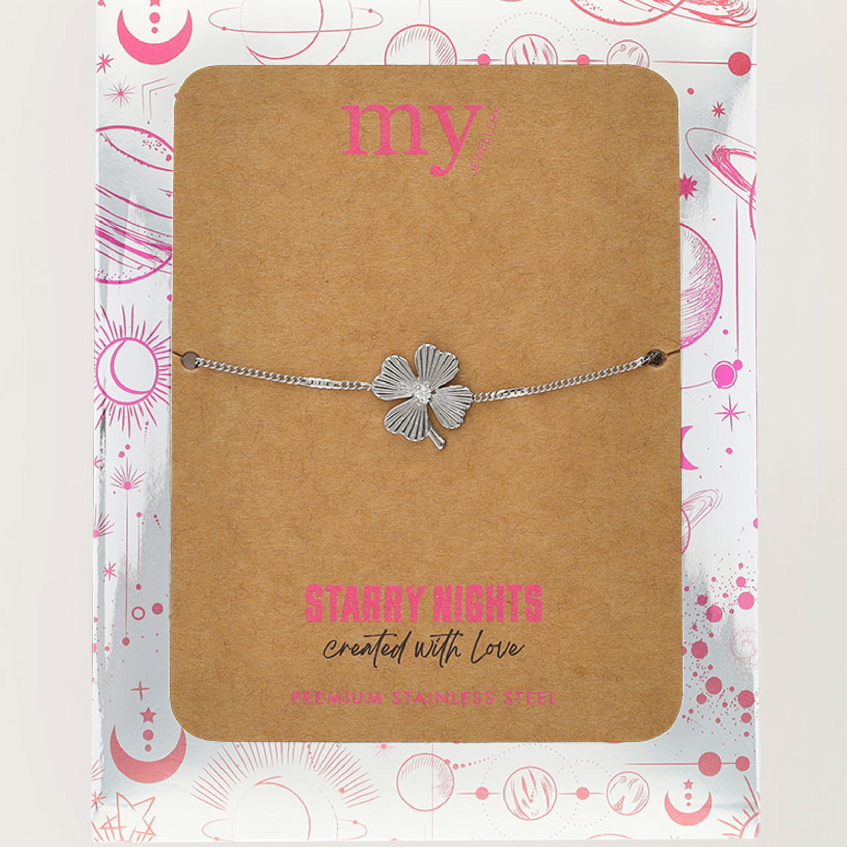 MY JEWELLERY MY JEWELLERY - Armband klaver met strass zilver