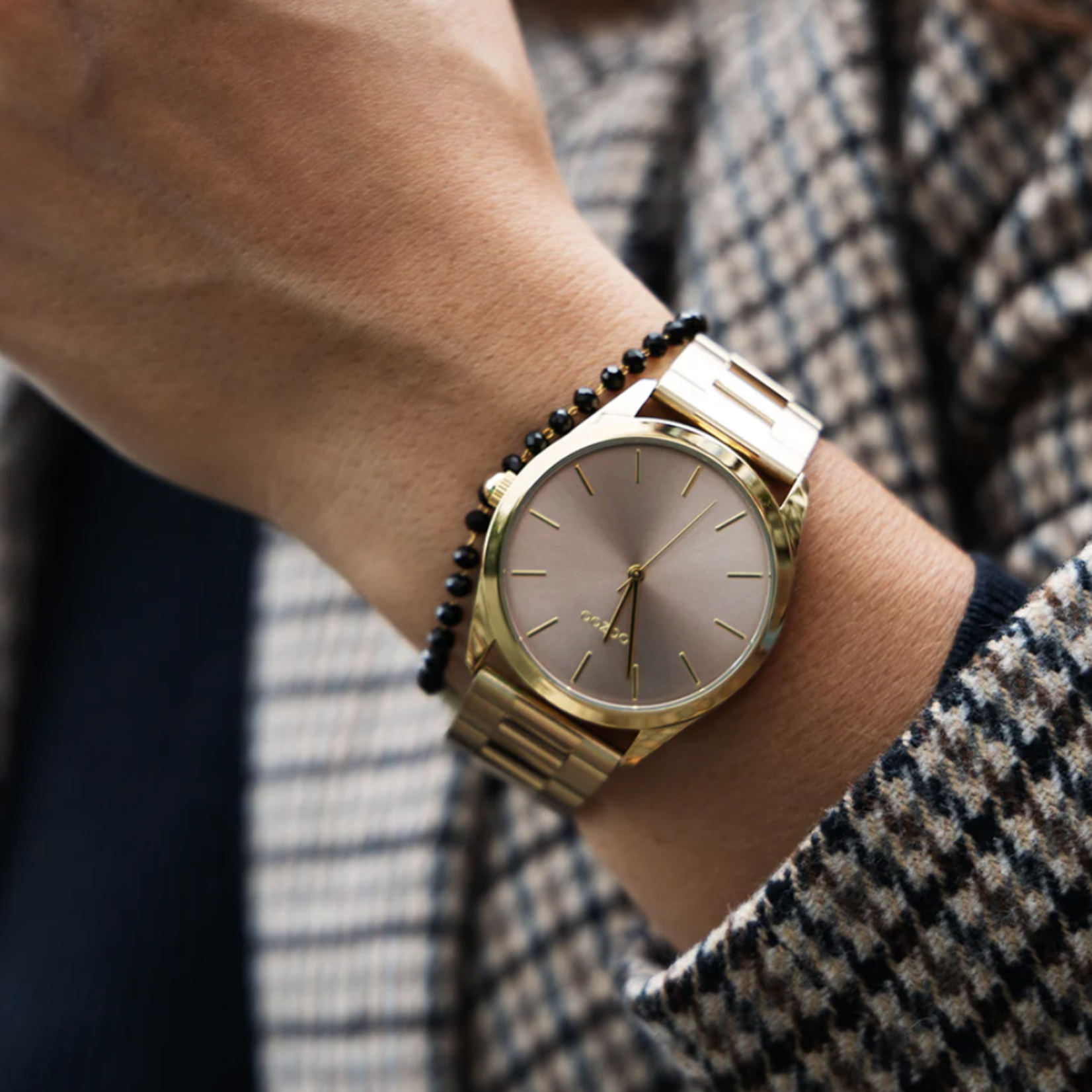 OOZOO OOZOO - Goudkleurig  horloge met roestvrij stalen band ø40mm