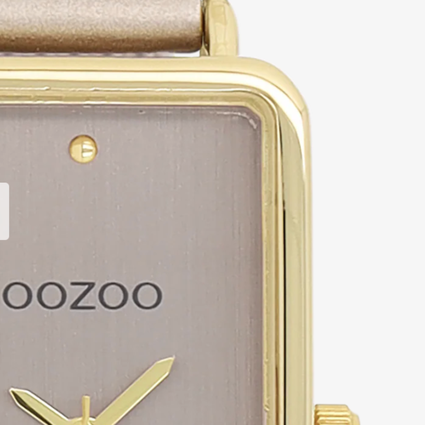OOZOO OOZOO - Goudkleurig horloge met taupe metalen mesh band