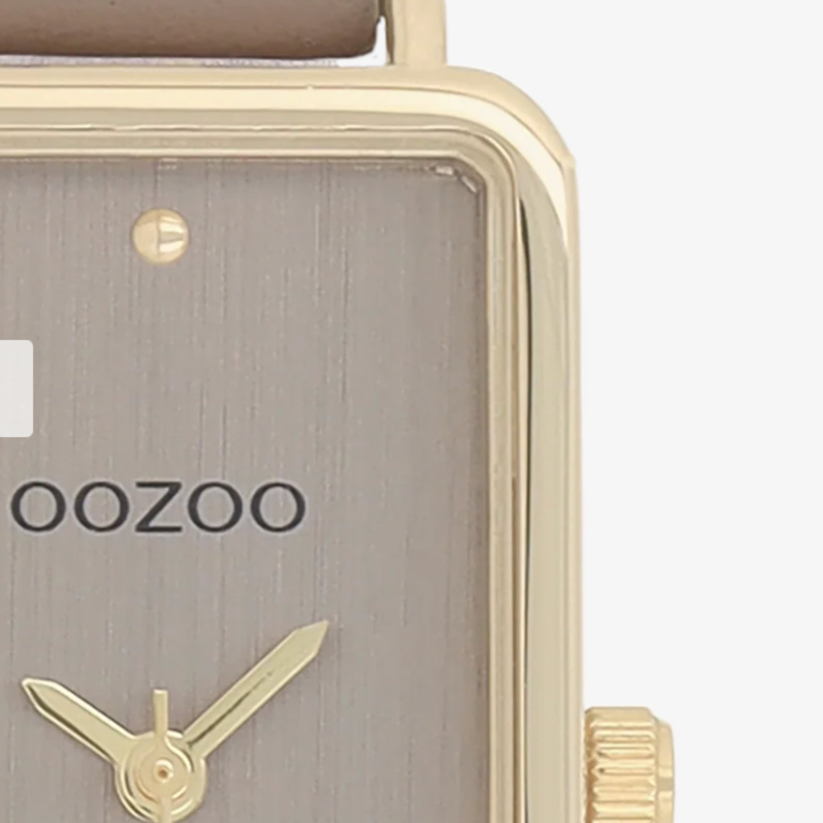 OOZOO OOZOO - Goudkleurig horloge met taupe leren band