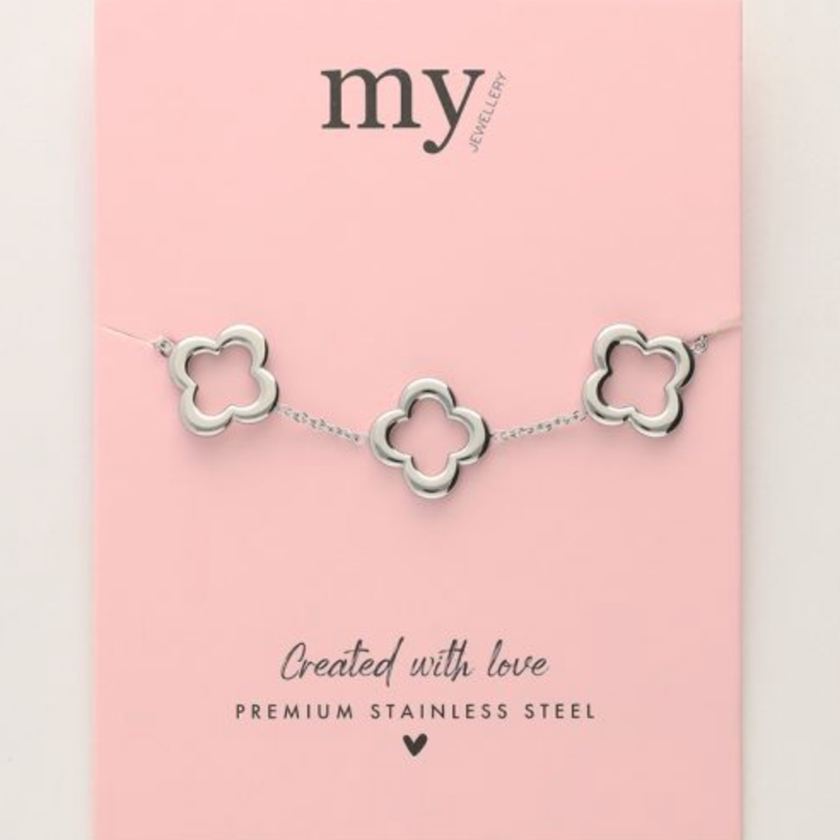 MY JEWELLERY MY JEWELLERY - Armband met vijf klavers zilver