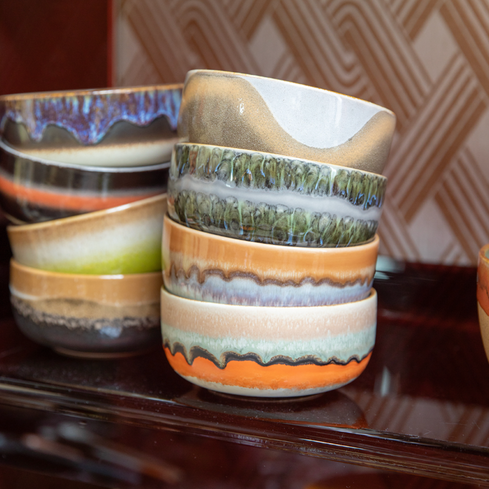 HKLIVING HKLIVING - 70s ceramics: dessert bowl fern KST0091