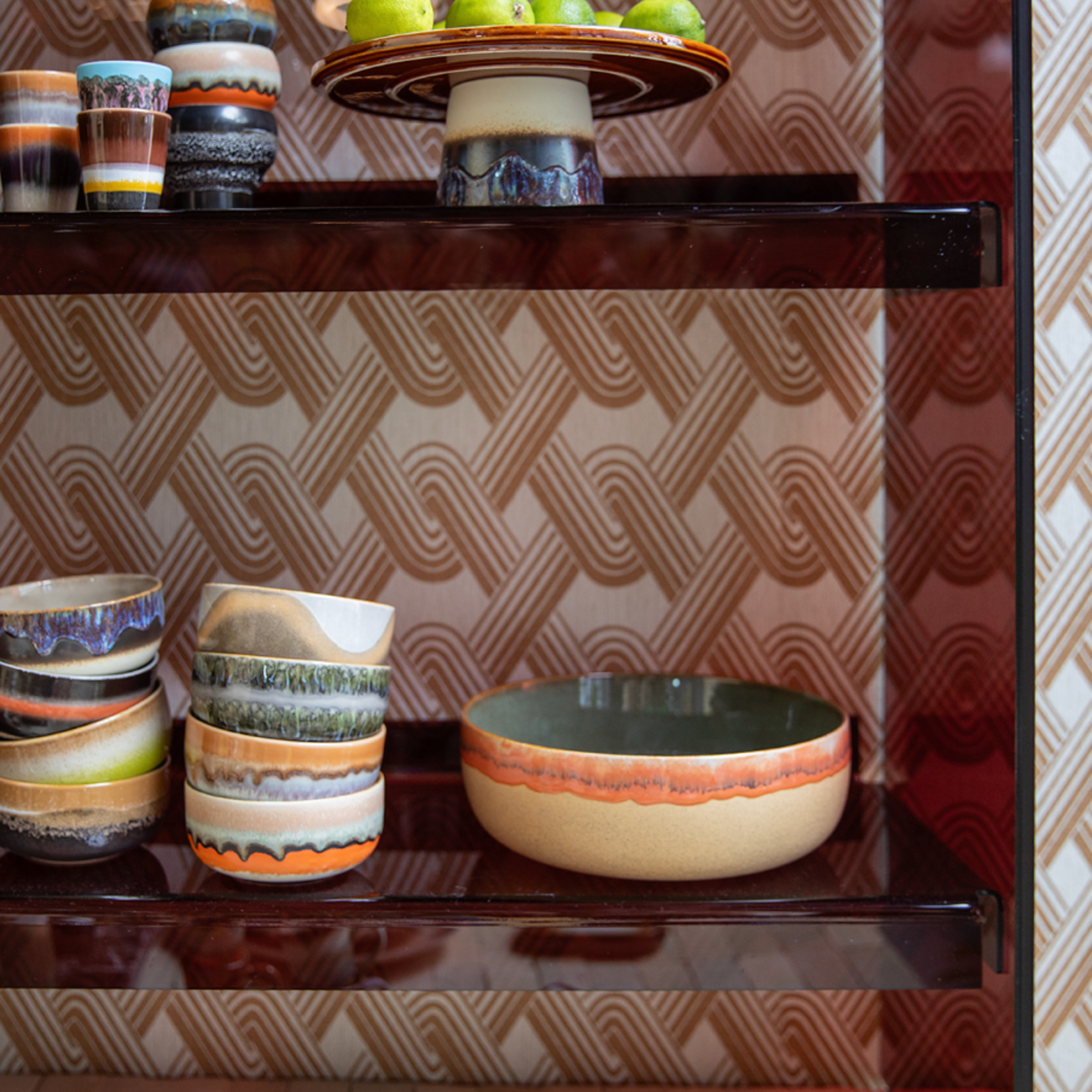 HKLIVING HKLIVING - 70s ceramics: dessert bowl fern KST0091