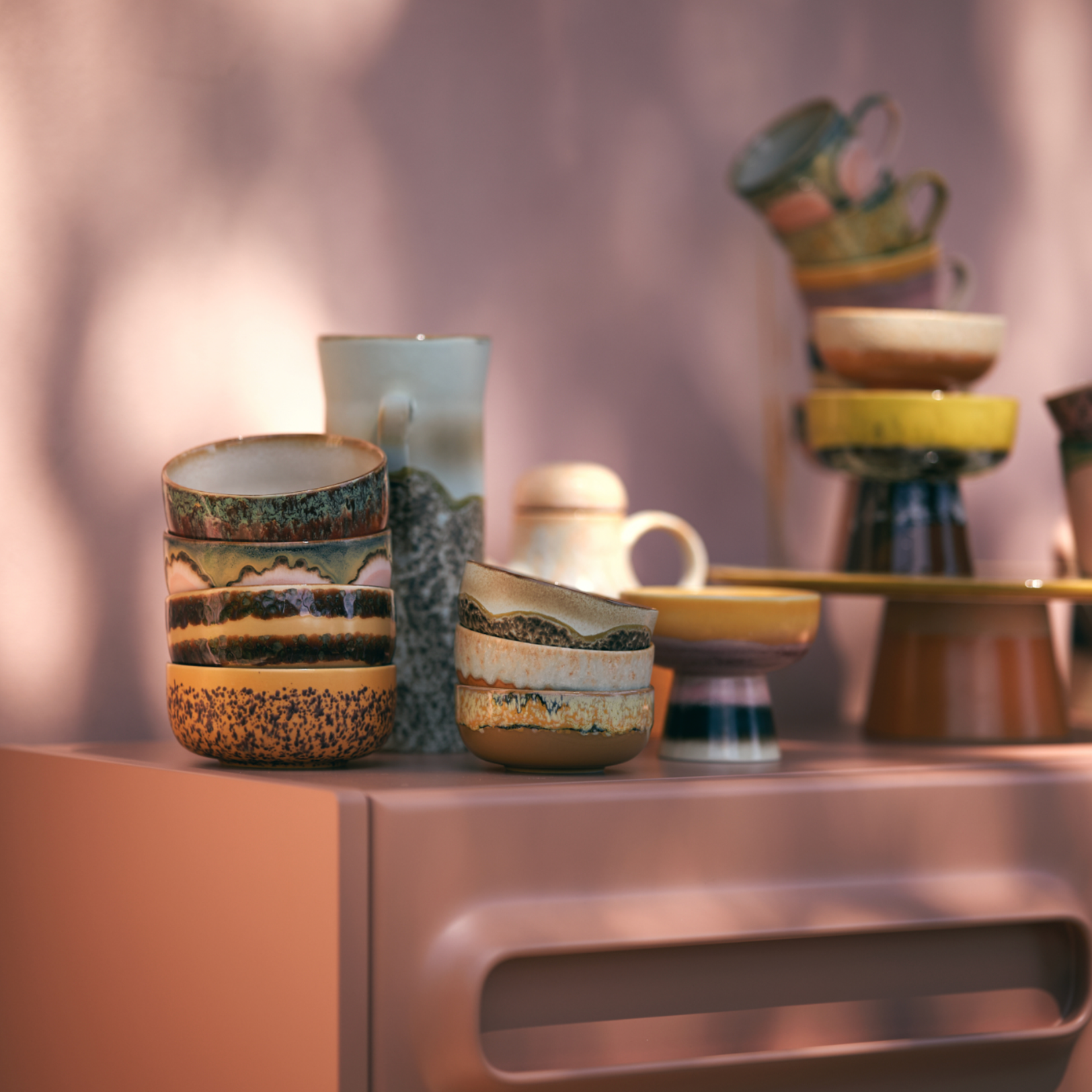 HKLIVING HKLIVING - 70s ceramics: tapas bowl Dunes KST0088