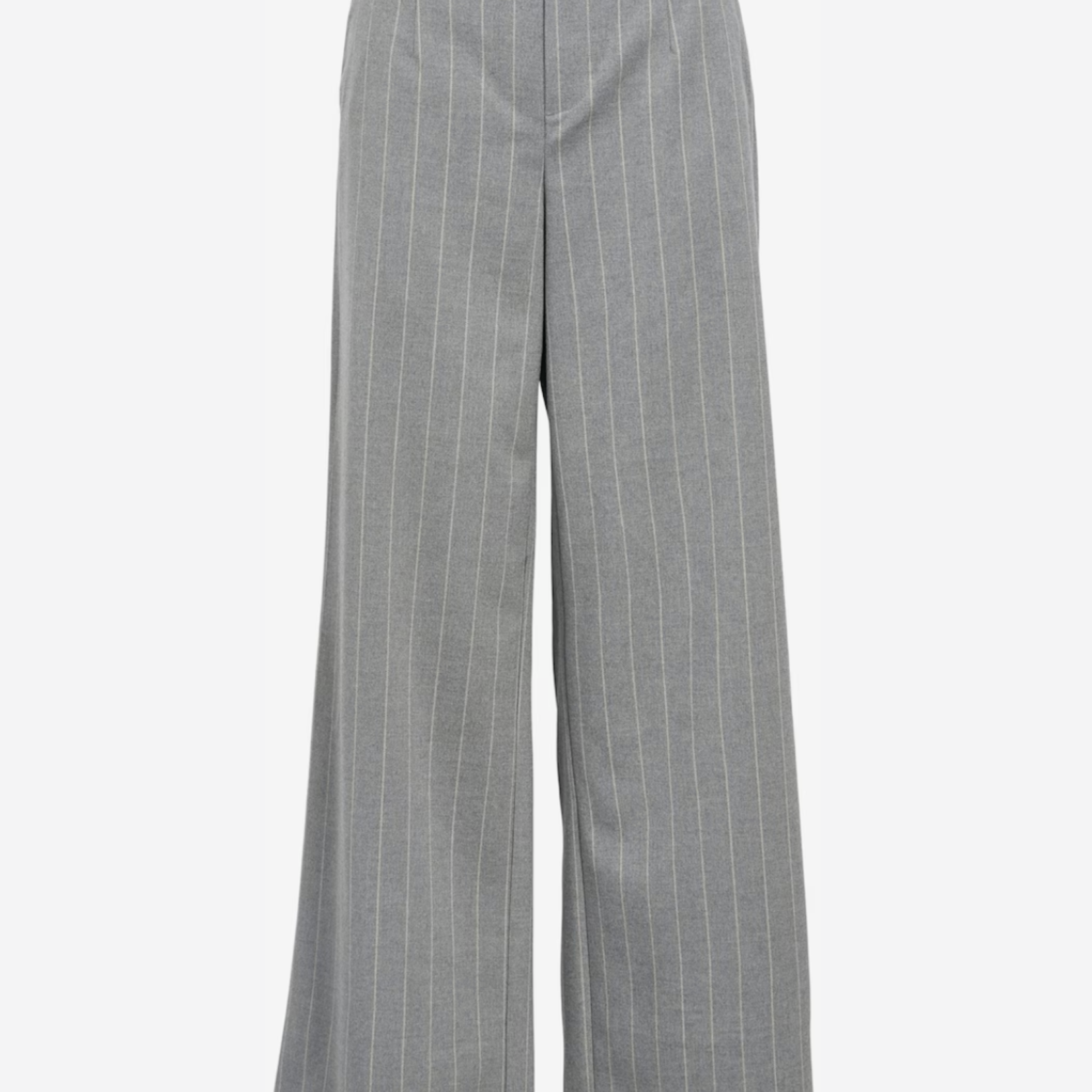 OBJECT OBJECT - Broek Lisa wijde pijp medium grey melang