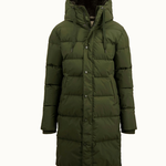 ZUSSS ZUSSS - Lange bubblecoat met teddy details donkergroen