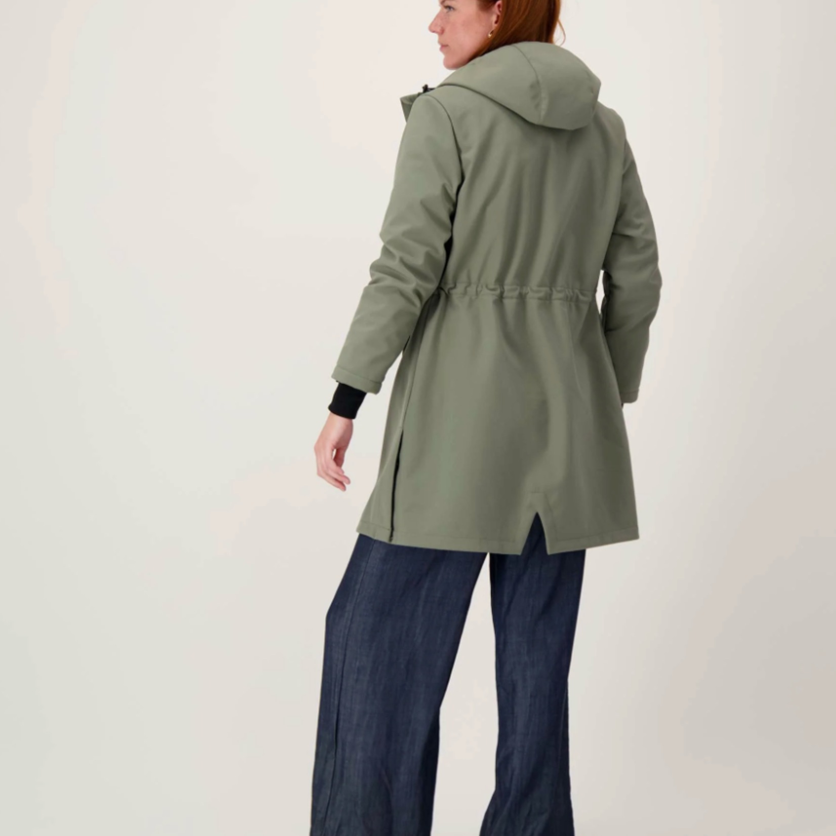 ZUSSS ZUSSS - Lange softshell jas met zachte binnenkant groen