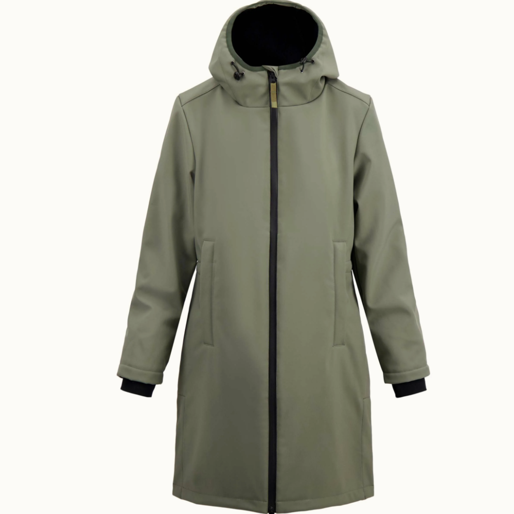 ZUSSS ZUSSS - Lange softshell jas met zachte binnenkant groen