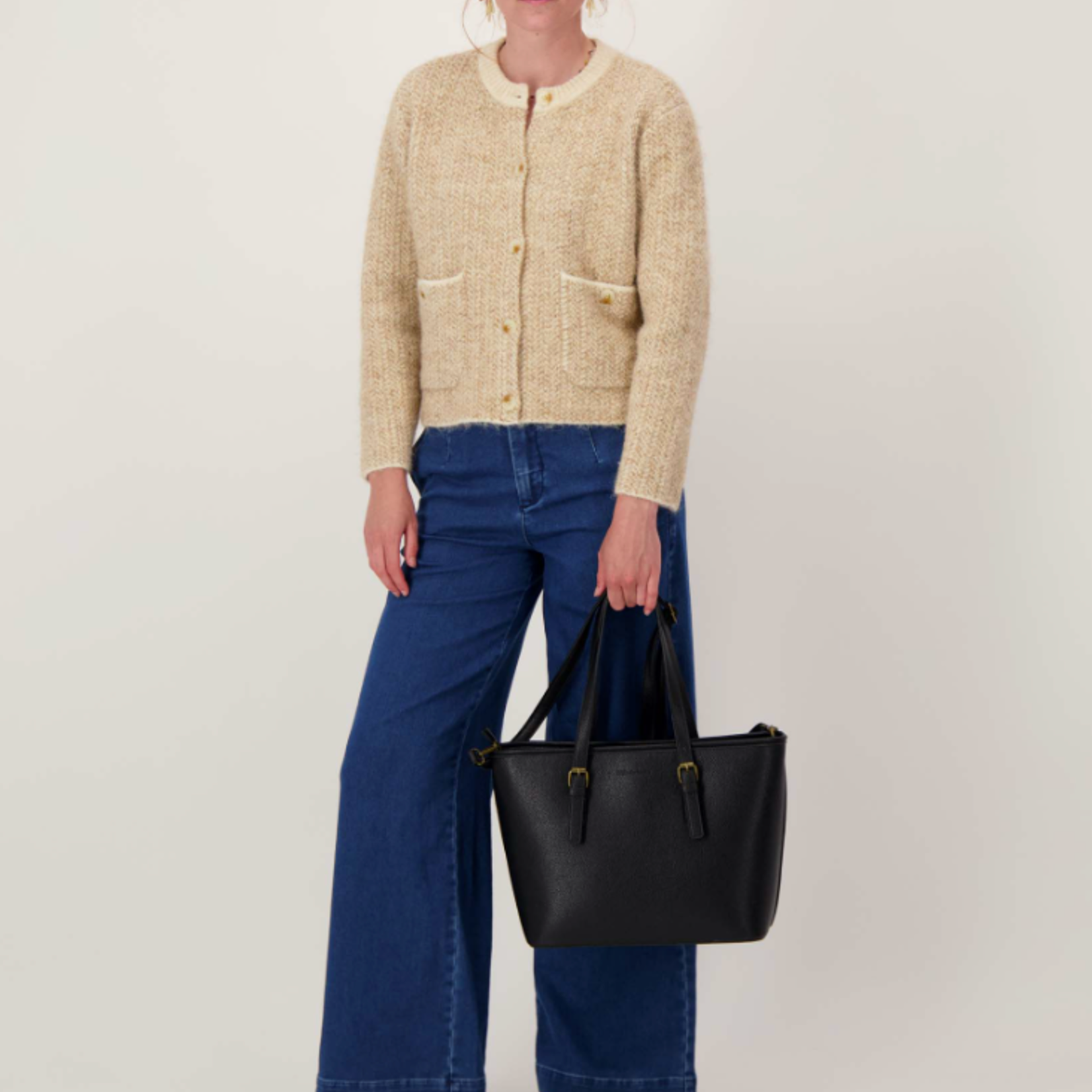 ZUSSS ZUSSS - Shopper met rits zwart